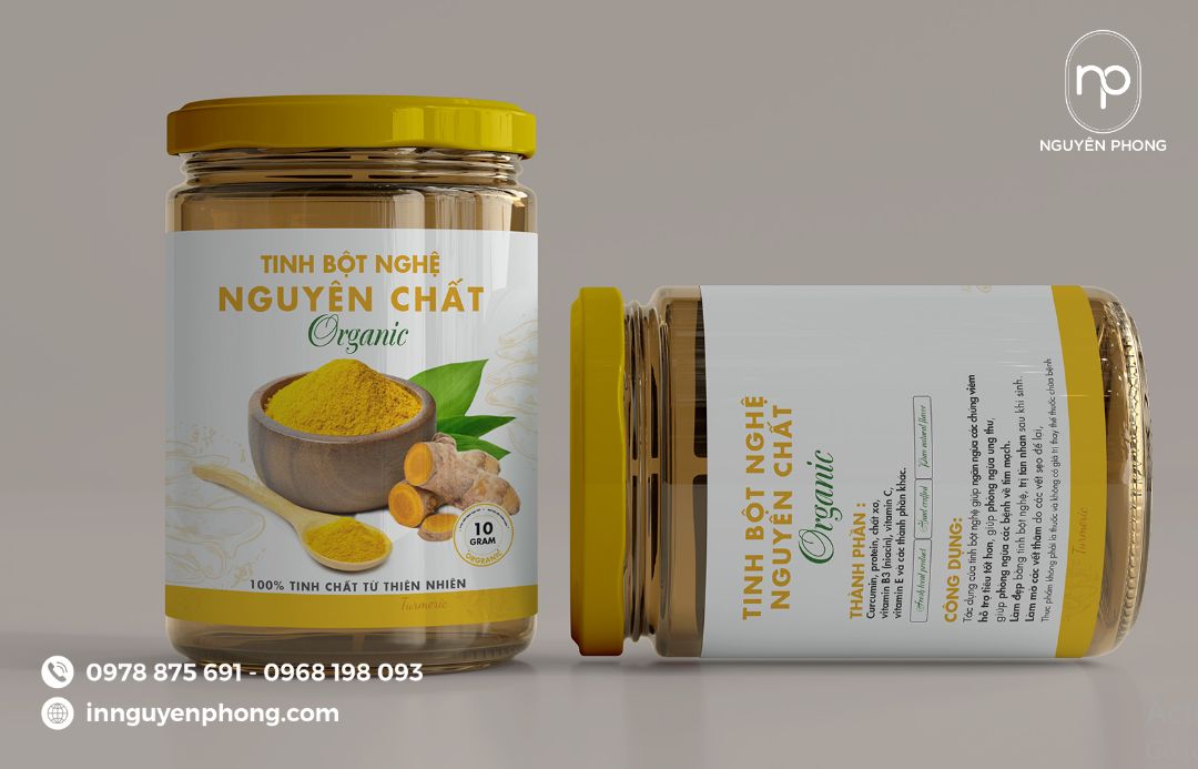 in tem tinh bột nghệ bằng chất decal giấy